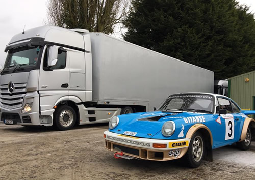 Ice driving in Sweden - delivery of 8 classic rally Porsches.