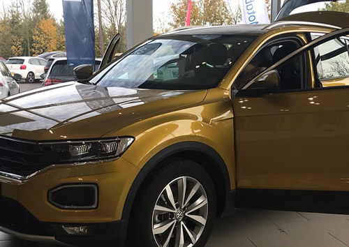 The new VW T-Roc Tour - covered car transport.